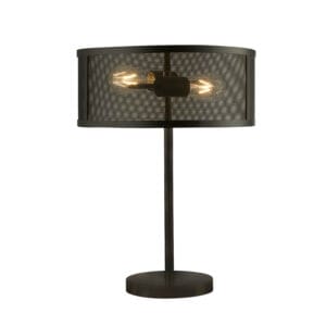 Searchlight Fishnet 2Lt Table Lamp Matt Black Metal