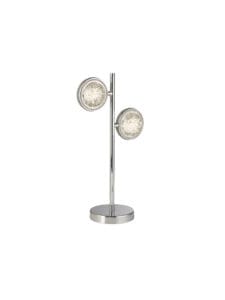 Searchlight Quartz 2Lt Table Lamp Chrome & Bubble Glass