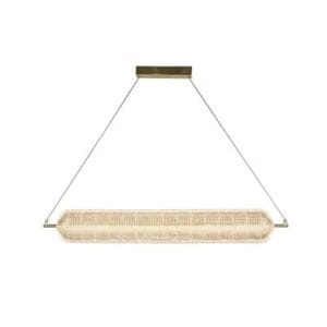 Searchlight Capsule LED Convertible Pendant Satin Brass Metal and Acryl