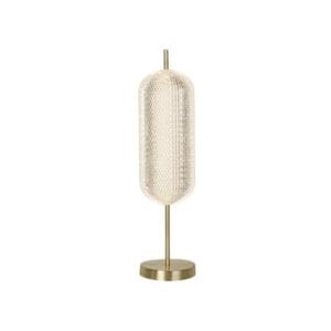 Searchlight Capsule LED Table Lamp Satin Brass Metal and Acrylic Shade