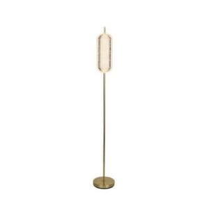 Searchlight Capsule LED Floor Lamp Satin Brass Metal and Acrylic Shade