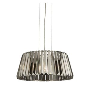 Searchlight Tiara 5Lt Pendant to SemiFlush Chrome Metal & Smoked Glass