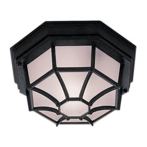 Searchlight Vermont Outdoor Wall/Ceiling Light Black Metal & Glass