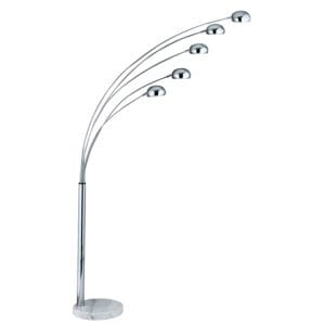 Searchlight Giraffe 5Lt Floor Lamp Chrome Metal & White Marble Base