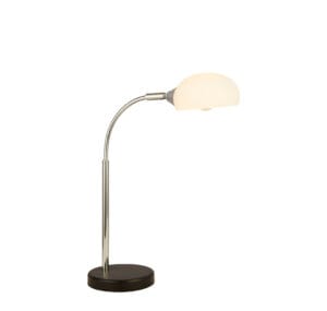 Searchlight Astro Table Lamp Black & Chrome Metal & Opal Glass Shade