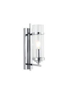 Searchlight Milo Wall Light Chrome Metal & Glass