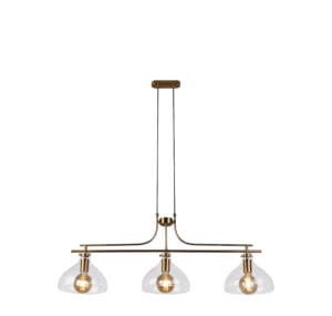 Searchlight Margarita 3Lt Bar Pendant Brass Metal & Clear Glass