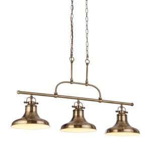 Searchlight Dallas 3Lt Bar Pendant Antique Brass Metal