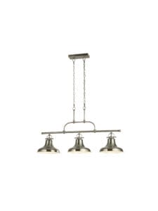Searchlight Dallas 3Lt Bar Pendant Satin Silver Metal