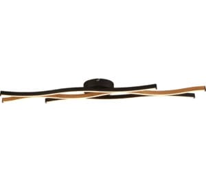 Searchlight Bloom Flush Black Metal & Wood Effect