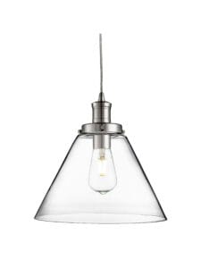 Searchlight Pyramid Pendant Chrome Metal & Glass