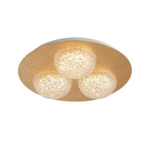 Searchlight Celestia 3Lt Flush Gold Metal & Acrylic