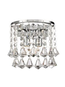 Searchlight Hanna 2Lt Wall Light Chrome Metal & Clear Crystal