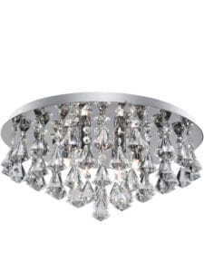 Searchlight Hanna 6Lt Flush Chrome Metal & Clear Crystal