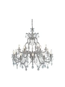 Searchlight Marie Therese 18Lt Chandelier Chrome Metal & Clear Crystal