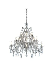 Searchlight Marie Therese 30Lt Chandelier Chrome Metal & Clear Crystal