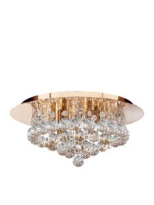 Searchlight Hanna 4Lt Flush Gold Metal & Clear Crystal