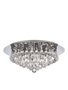 Searchlight Hanna 6Lt Flush Chrome Metal & Clear Crystal