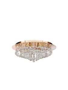 Searchlight Hanna 8Lt Flush Gold Metal & Clear Crystal