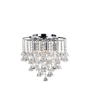 Searchlight Dorchester 5Lt Flush Chrome Metal & Clear Crystal