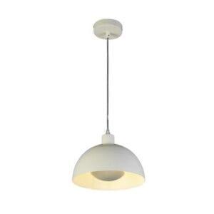 Searchlight Mars 1LT Pendant Matt Cream Metal & Cream Inner 40cm