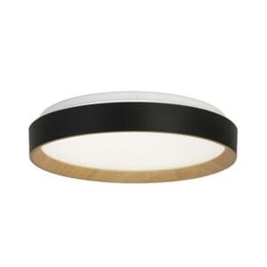 Searchlight Sorrento LED Flush Black with Wood Transfer