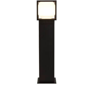 Searchlight Athens Outdoor Post Black Metal & Opal Glass