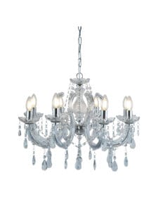 Searchlight Marie Therese 8Lt Pendant Chrome Metal & Clear Acrylic