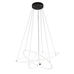 Searchlight Revolve 3Lt Ring Pendant Black Metal & Opal Tubes