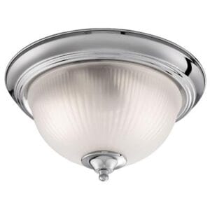 Searchlight American Diner Flush Satin Silver & Acid Glass