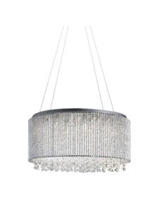Searchlight Elise II 8Lt Pendant Chrome Metal & Clear Crystal
