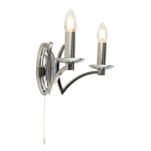 Searchlight Ascot 2Lt Wall Light Chrome