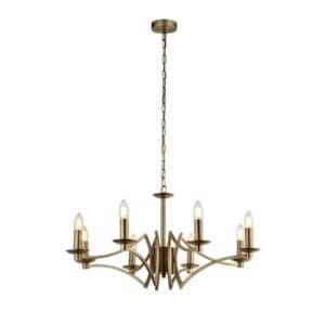 Searchlight Ascot 8Lt Pendant Antique Brass Metal