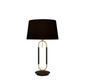 Searchlight Jazz Table Lamp Black Satin Brass Metal & Black Velvet