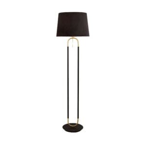 Searchlight Jazz Floor Lamp Black Satin Brass Metal & Black Velvet