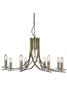 Searchlight Ascona 8Lt Pendant Antique Brass Metal & Glass