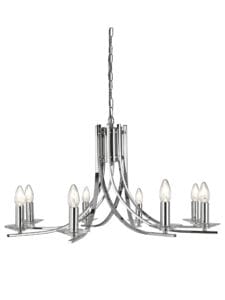 Searchlight Ascona 8Lt Pendant Chrome Metal & Glass
