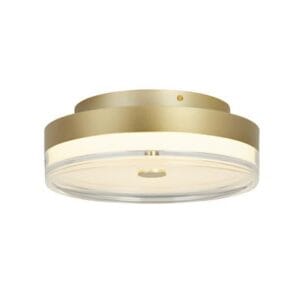 Searchlight Cyprus LED Flush Gold Metal and Clear Acrylic