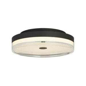 Searchlight Cyprus LED Flush Black Metal and Clear Acrylic