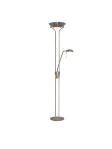 Searchlight Mother & Child Floor Lamp Satin Silver Metal & Glass