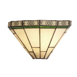Searchlight New York Wall Light Brass Metal & Stained Glass