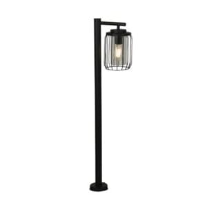 Searchlight Reed 1Lt Post Light Black Metal and PC Shade