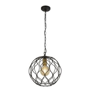 Searchlight Finesse Pendant Black & Gold Metal