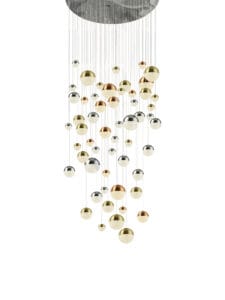 Searchlight Planets 55Lt MultiDrop Copper Chrome & Satin Brass