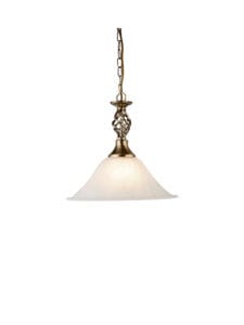 Searchlight Cameroon Pendant Antique Brass Metal & Glass