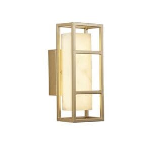 Searchlight Mirage LED Wall Light Matt Gold & Marbleised Resin