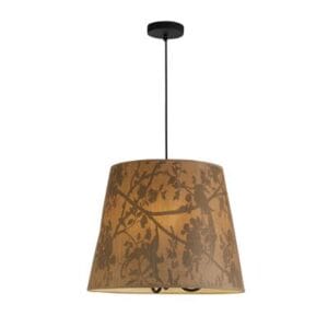 Searchlight Isla 3Lt Pendant Recycled Paper Shade and Black Metal