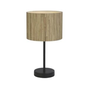 Searchlight Meadow 1Lt Table Lamp Natural Grass Shade and Black Metal