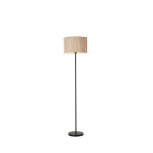 Searchlight Meadow 1Lt Floor Lamp Natural Grass Shade and Black Metal
