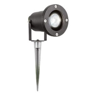 Searchlight Spikey Outdoor Spotlight Black Metal & Polycarbonate